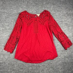 Sundance Blouse Womens M Long Sleeve Lace Cottagecore Boho Peasant Romantic